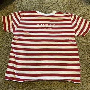 Red and White Striped Guess Shirt